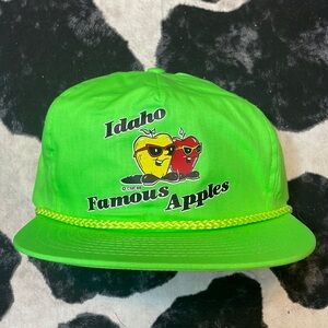Vintage neon green Idaho famous apples trucker style hat